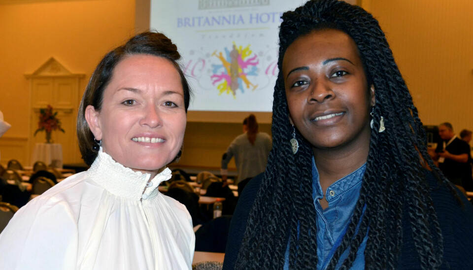 Nestleder i Fagforbundet, Sissel M. Skoghaug sammen med rådgiver i Fagforbundet, Moza Mwilima Nestleder i Fagforbundet, Sissel M. Skoghaug sammen med rådgiver i Fagforbundet, Moza Mwilima