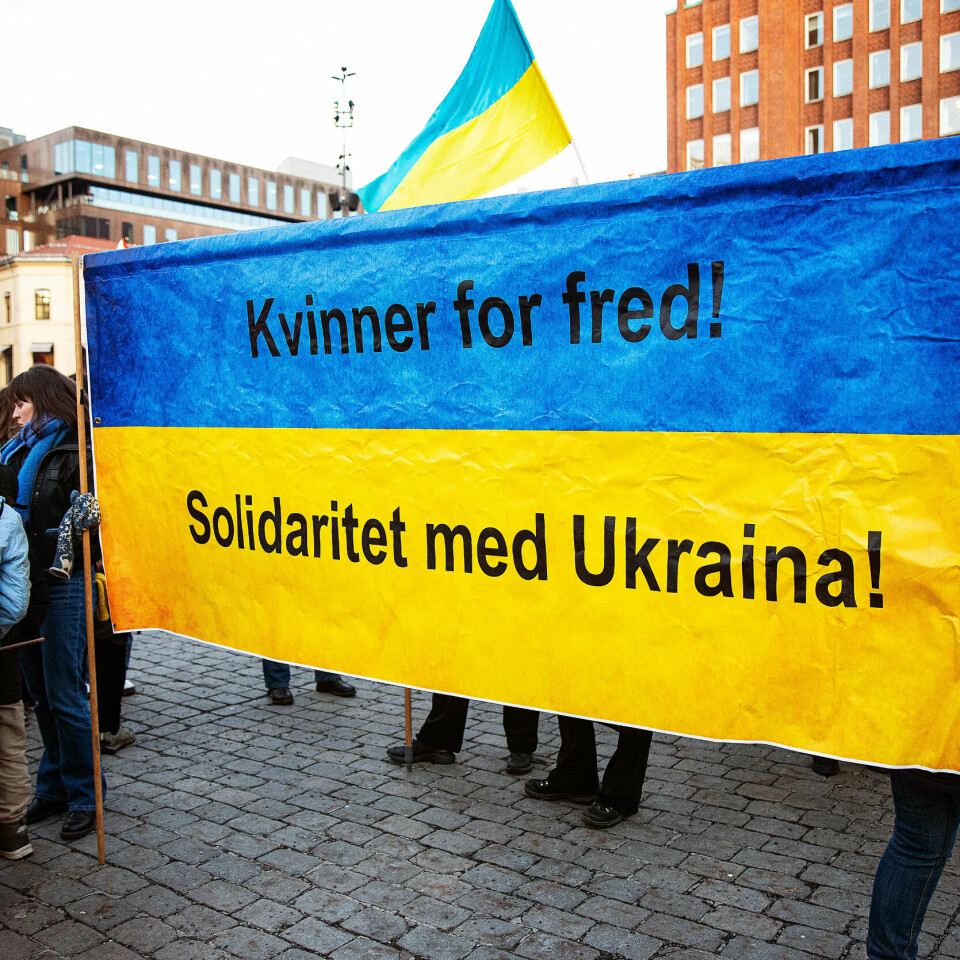 Det var mange paroler om internasjonal fred og solidaritet på 8. mars i 2022. Det var mange paroler om internasjonal fred og solidaritet på 8. mars i 2022.