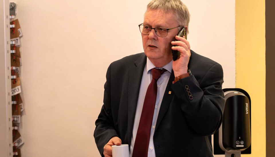 HEKTISK: Nestleder Odd Haldgeir Larsen i Fagforbundet på LO-kongressen mandag. HEKTISK: Nestleder Odd Haldgeir Larsen i Fagforbundet på LO-kongressen mandag.