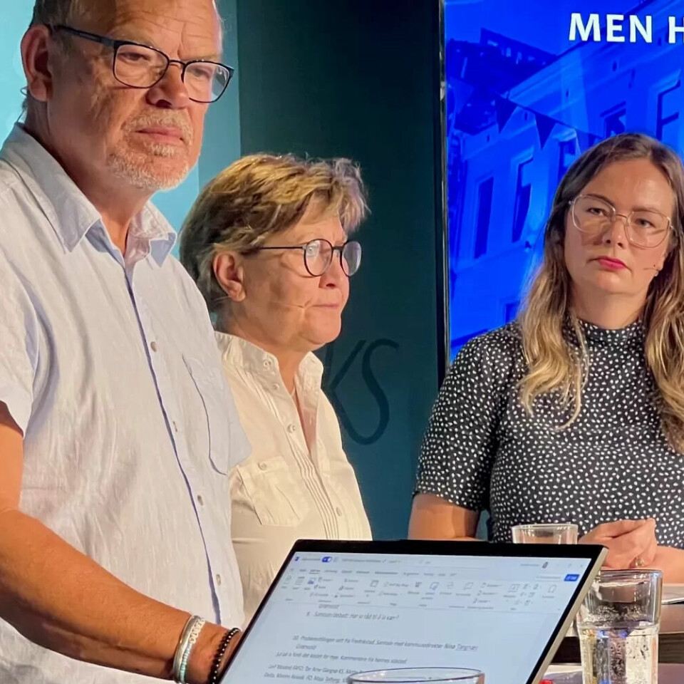 KS' Tor Arne Gangsø (t.v), Deltas Trond Ellefsen, Fagforbundets Mette Nord og Sykepleierforbundets Silje Naustvik stilte i panelet da rapporten ble lagt fram. FOs Mimmi Kvisvik var også med. KS' Tor Arne Gangsø (t.v), Deltas Trond Ellefsen, Fagforbundets Mette Nord og Sykepleierforbundets Silje Naustvik stilte i panelet da rapporten ble lagt fram. FOs Mimmi Kvisvik var også med.