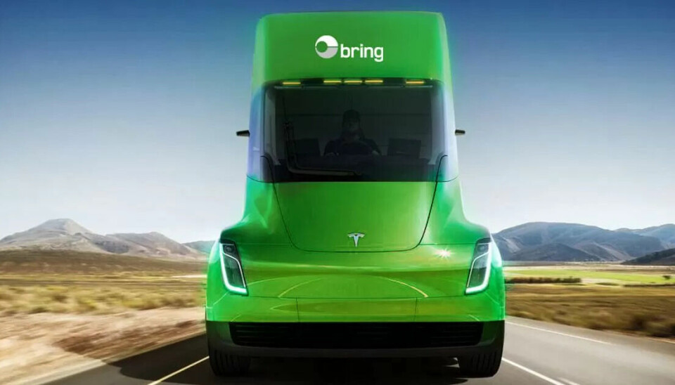 Det vil være lett å se at det er et Tesla Semi-vogntog du møter ute på veien. Rekkevidden loves å være på opptil 800 km med maks last. Det vil være lett å se at det er et Tesla Semi-vogntog du møter ute på veien. Rekkevidden loves å være på opptil 800 km med maks last.