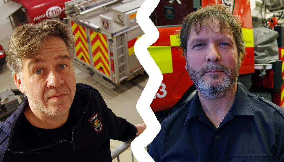 UENIGE: Geir Singstad (til v.) og Johan-Jakob Eriksen er dypt uenige om det skal bygges en felles brannstasjon i Innherred, eller om Verdal og Levanger skal ha hver sin stasjon som i dag. UENIGE: Geir Singstad (til v.) og Johan-Jakob Eriksen er dypt uenige om det skal bygges en felles brannstasjon i Innherred, eller om Verdal og Levanger skal ha hver sin stasjon som i dag.