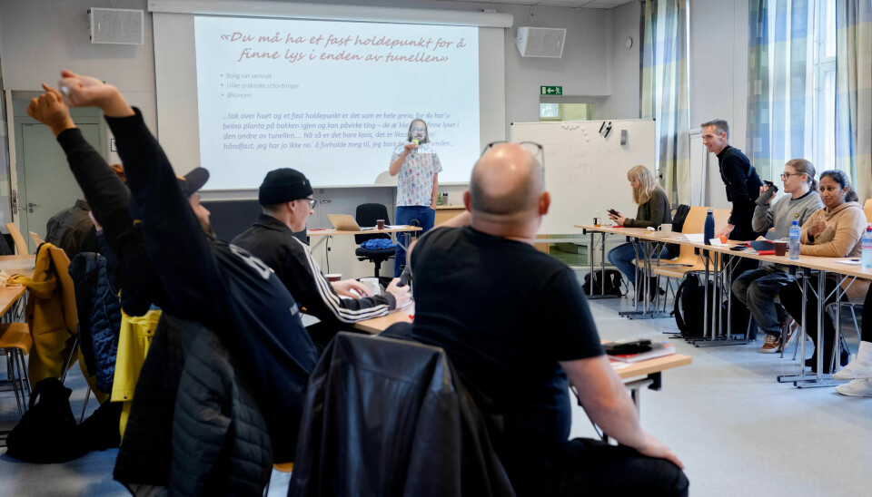 KLASSEROMSUNDERVISNING: Elevene ved Erfaringsskolen i Oslo har forelesning om håp. KLASSEROMSUNDERVISNING: Elevene ved Erfaringsskolen i Oslo har forelesning om håp.