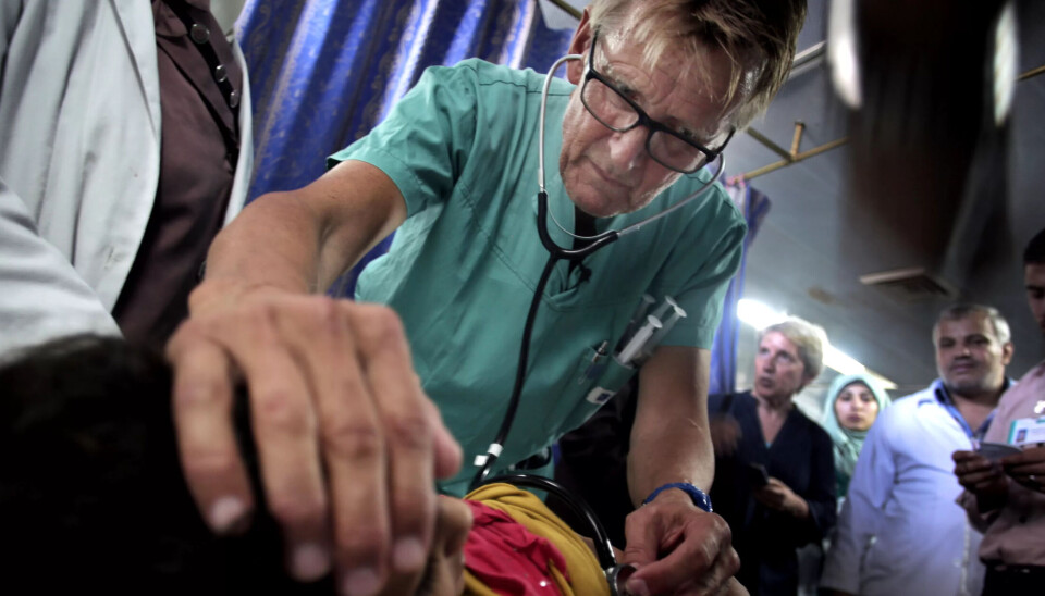 SHIFA: Gilbert har vært frivillig som helsearbeider i Gaza i mange år. Her fra 2014 på Shifa sykehuset. SHIFA: Gilbert har vært frivillig som helsearbeider i Gaza i mange år. Her fra 2014 på Shifa sykehuset.