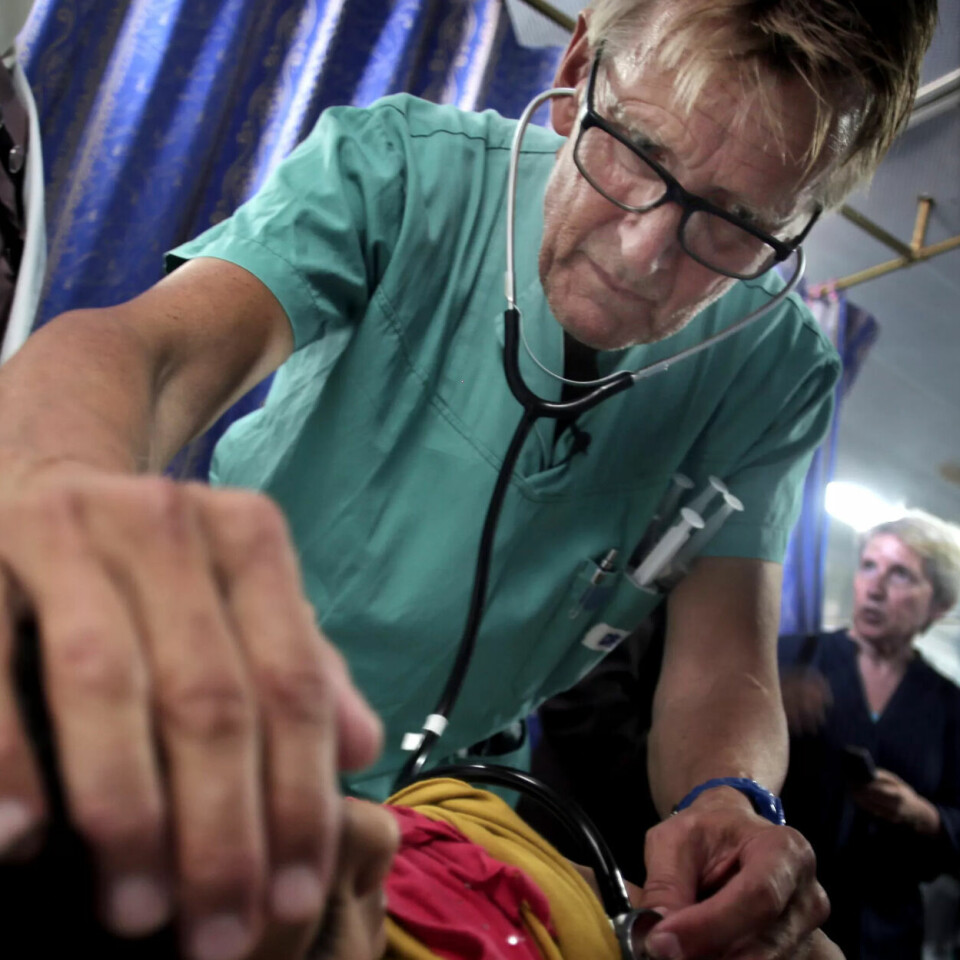 SHIFA: Gilbert har vært frivillig som helsearbeider i Gaza i mange år. Her fra 2014 på Shifa sykehuset. SHIFA: Gilbert har vært frivillig som helsearbeider i Gaza i mange år. Her fra 2014 på Shifa sykehuset.