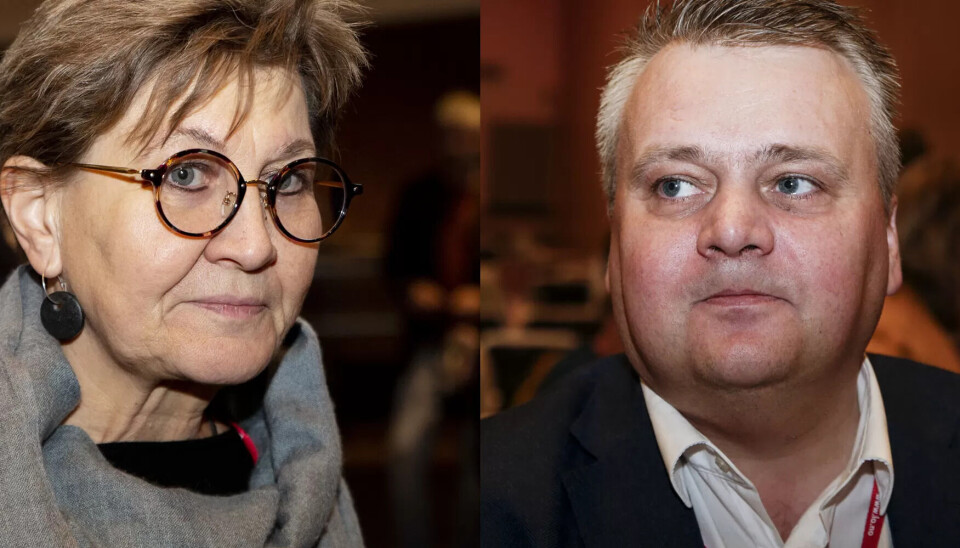 UENIGE: Fagforbundets Mette Nord går hardt i rette med Fellesforbundets Jørn Eggum. UENIGE: Fagforbundets Mette Nord går hardt i rette med Fellesforbundets Jørn Eggum.