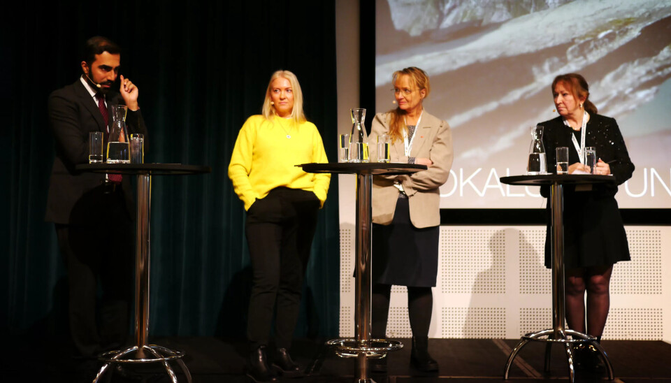 HELSEDEBATT: Statssekretær Usman A. Mushtaq (Ap), Lill Sverresdatter Larsen i Norsk Sykepleierforbund, Iren Mari Luther fra Fagforbundet og Gunn Marit Helgesen fra KS. HELSEDEBATT: Statssekretær Usman A. Mushtaq (Ap), Lill Sverresdatter Larsen i Norsk Sykepleierforbund, Iren Mari Luther fra Fagforbundet og Gunn Marit Helgesen fra KS.