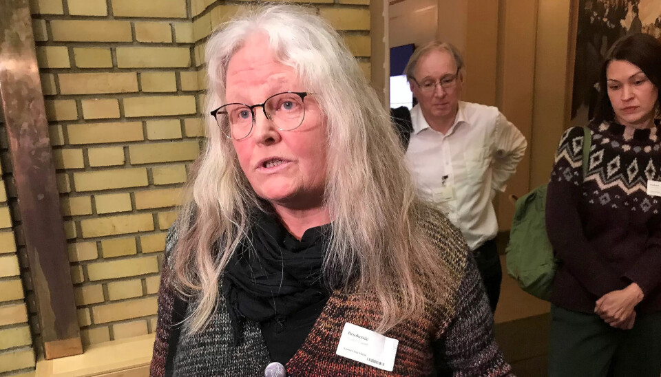 Elisabeth Thoresen i aksjonsgruppa mot de nye reglene for arbeidsavklaringspenger. Elisabeth Thoresen i aksjonsgruppa mot de nye reglene for arbeidsavklaringspenger.