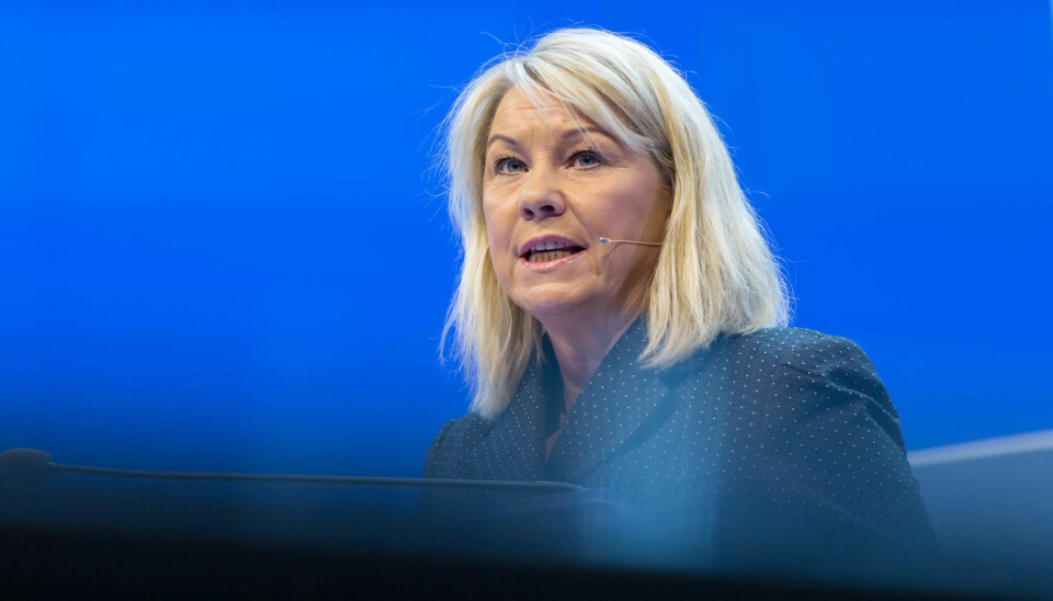 Kommunal- og moderniseringsminister Monica Mæland. Her på fjorårets landsmøte i Høyre. Kommunal- og moderniseringsminister Monica Mæland. Her på fjorårets landsmøte i Høyre.