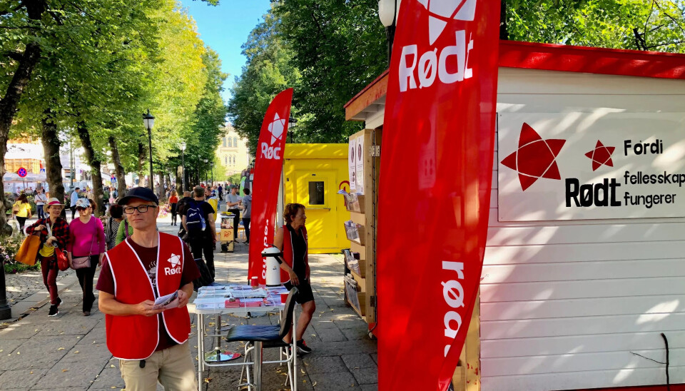 OPPTUR: Rødt ligger an til å gjøre et godt kommunevalg og kan bidra til å sikre venstrsida makt i mange byer. Denne valgkampboden er i Oslo, ett av stedene der Fagforbundet lokalt samarbeider med partiet. OPPTUR: Rødt ligger an til å gjøre et godt kommunevalg og kan bidra til å sikre venstrsida makt i mange byer. Denne valgkampboden er i Oslo, ett av stedene der Fagforbundet lokalt samarbeider med partiet.
