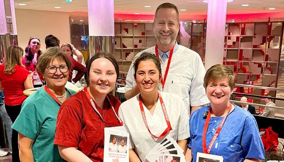 STUNT: Fagforbundet stilte i arbeidsklede på landsmøtet til Ap før helga. Frå venstre: Mette Nord, Marie Alver, Ramani Nordli og Helene Harsvik Skeibrok. Bak: Glenn Vidar Øines. STUNT: Fagforbundet stilte i arbeidsklede på landsmøtet til Ap før helga. Frå venstre: Mette Nord, Marie Alver, Ramani Nordli og Helene Harsvik Skeibrok. Bak: Glenn Vidar Øines.