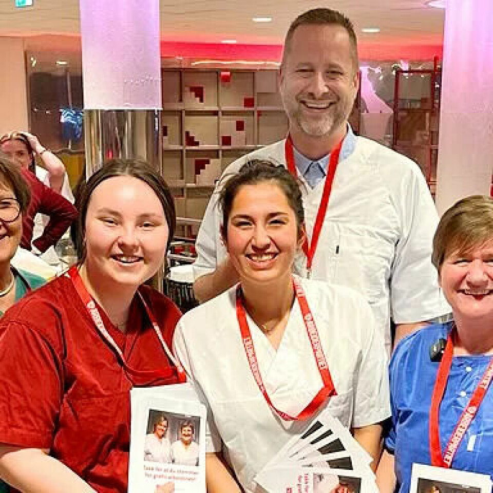 STUNT: Fagforbundet stilte i arbeidsklede på landsmøtet til Ap før helga. Frå venstre: Mette Nord, Marie Alver, Ramani Nordli og Helene Harsvik Skeibrok. Bak: Glenn Vidar Øines. STUNT: Fagforbundet stilte i arbeidsklede på landsmøtet til Ap før helga. Frå venstre: Mette Nord, Marie Alver, Ramani Nordli og Helene Harsvik Skeibrok. Bak: Glenn Vidar Øines.