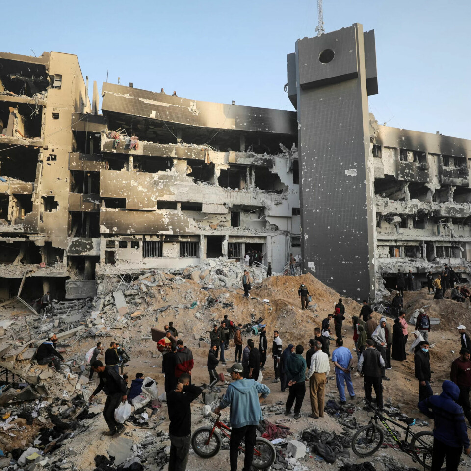 ØDELAGT: Slik ser Shifa sykehuset ut i dag etter at det ble utsatt for israelske bomber tidligere i år. ØDELAGT: Slik ser Shifa sykehuset ut i dag etter at det ble utsatt for israelske bomber tidligere i år.