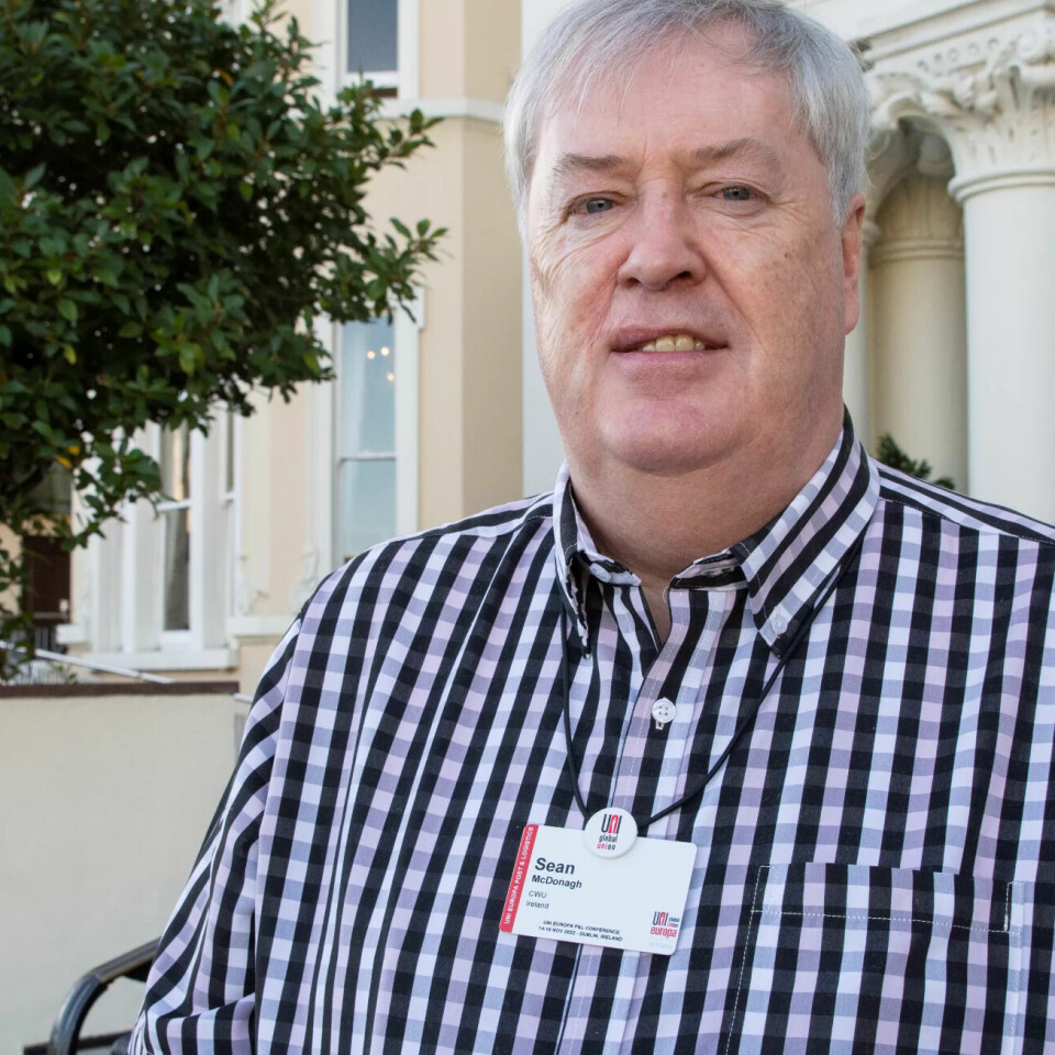 Sean McDonagh er forbundssekretær i CWU. Han sier de har en god dialog med arbeidsgiver, og høy organisasjonsgrad. Sean McDonagh er forbundssekretær i CWU. Han sier de har en god dialog med arbeidsgiver, og høy organisasjonsgrad.