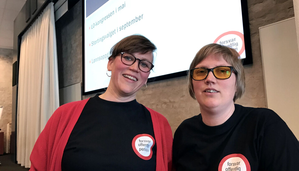 Åsne Skjelbred Refsdal og Jorunn Folkvord maner til kamp for å få fjernet elementer i den nye pensjonsordningen, som blant annet rammer unge hardt. Åsne Skjelbred Refsdal og Jorunn Folkvord maner til kamp for å få fjernet elementer i den nye pensjonsordningen, som blant annet rammer unge hardt.