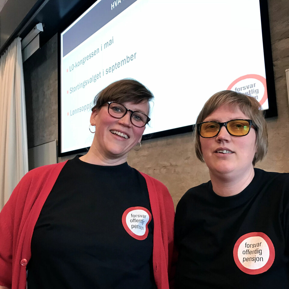 Åsne Skjelbred Refsdal og Jorunn Folkvord maner til kamp for å få fjernet elementer i den nye pensjonsordningen, som blant annet rammer unge hardt. Åsne Skjelbred Refsdal og Jorunn Folkvord maner til kamp for å få fjernet elementer i den nye pensjonsordningen, som blant annet rammer unge hardt.