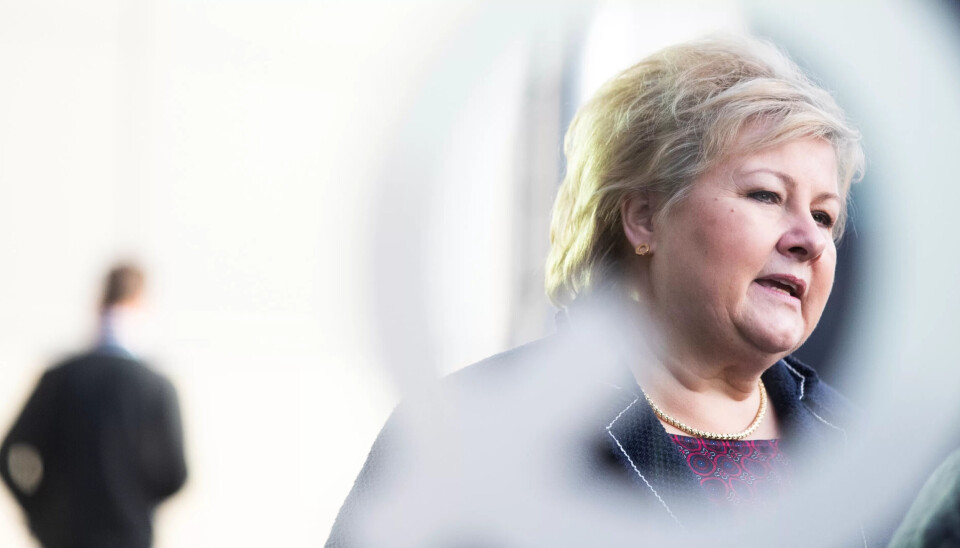 Statsminister Erna Solberg vil etter alt å dømme presentere de nye statsrådene på Slottsplassen fredag formiddag. Statsminister Erna Solberg vil etter alt å dømme presentere de nye statsrådene på Slottsplassen fredag formiddag.