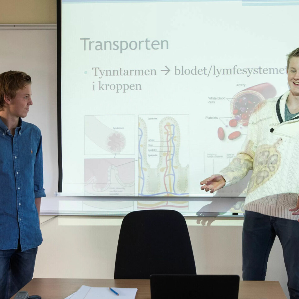 MORO Å LÆRE: Helsefag-elever presenterer noen av transportårene i kroppen. MORO Å LÆRE: Helsefag-elever presenterer noen av transportårene i kroppen.