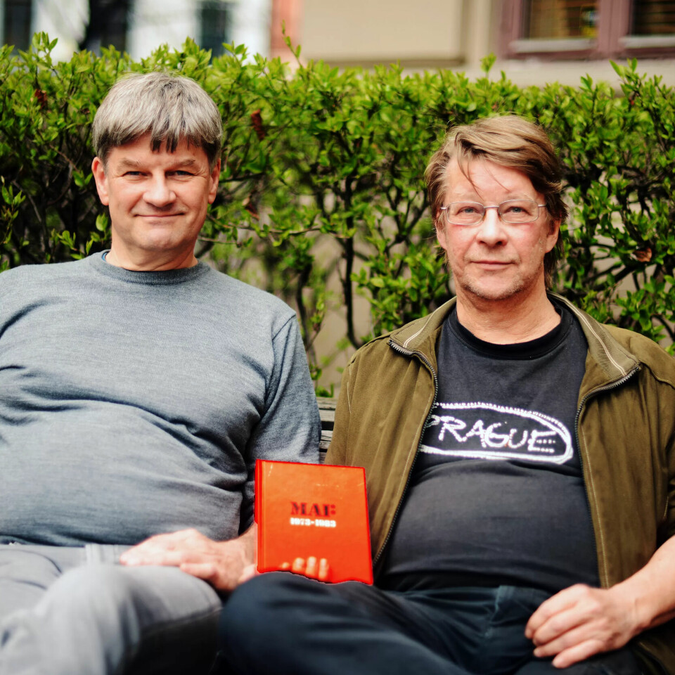 MAI-ENTUUSIASTER: Brødrene Arne (t.v) og Tor Bernhardsen er to av fire som står bak den nye CD-boksen som inneholder 93 låter fra plateselskapets ti år lange liv fra 1973 til 1983. MAI-ENTUUSIASTER: Brødrene Arne (t.v) og Tor Bernhardsen er to av fire som står bak den nye CD-boksen som inneholder 93 låter fra plateselskapets ti år lange liv fra 1973 til 1983.