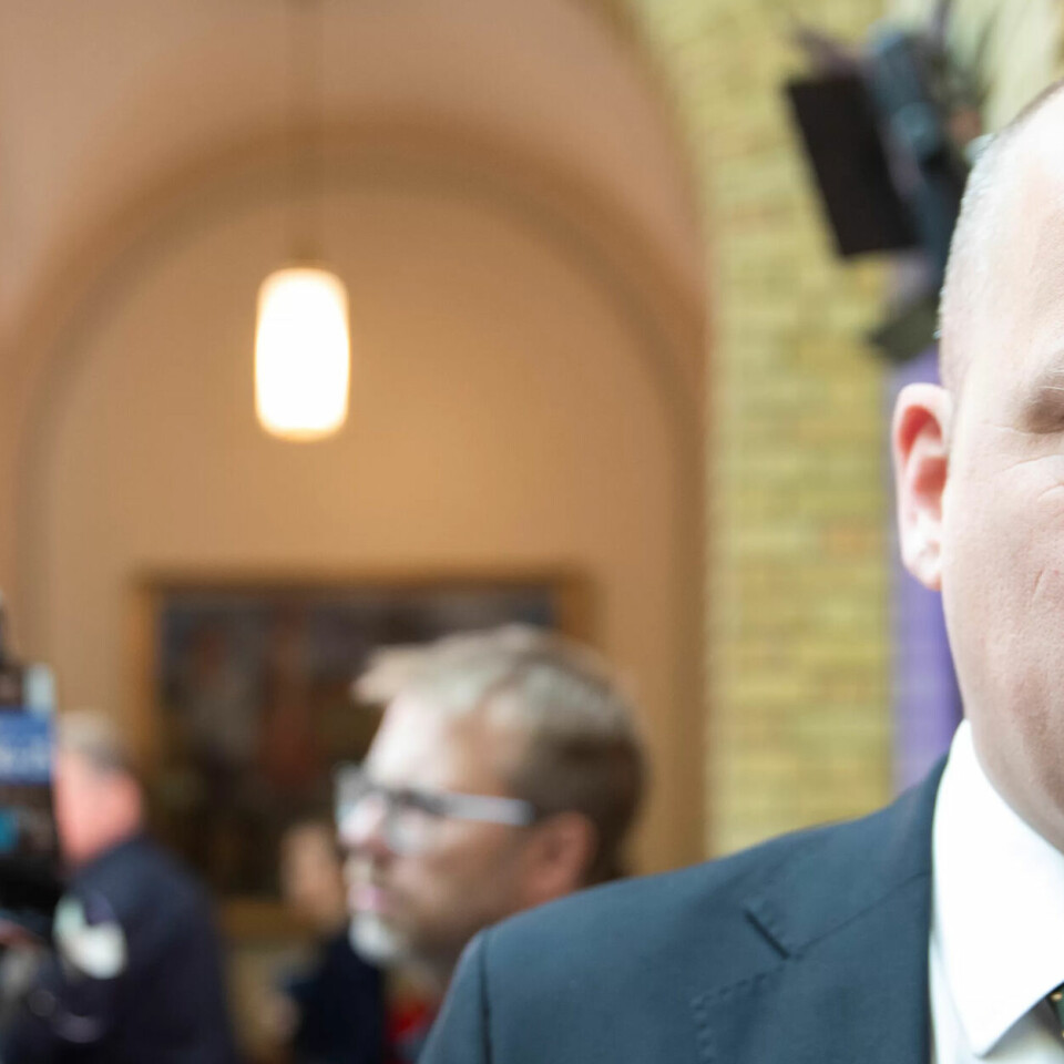 Sp-leder Trygve Slagsvold Vedum fnyser av den nye statsrådposten. Sp-leder Trygve Slagsvold Vedum fnyser av den nye statsrådposten.