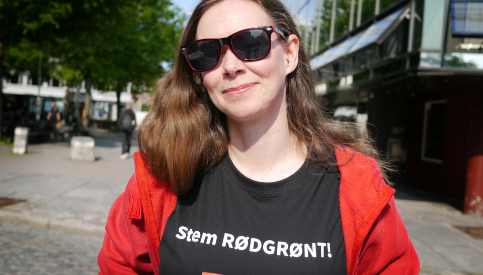 KLAR TALE: Fagforbundets Silje Sandum, som også er SV-er, ber folk stemme rødgrønt til høsten.