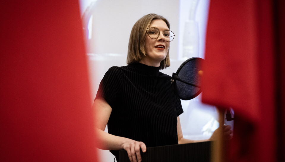 STØTTES: Marie Sneve Martinussen og Rødt annonserer støtte fra fagforeningsfolk.
