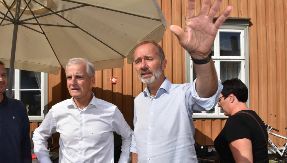 BESØK: Jonas Gahr Støre besøkte Trond Giske og Trondheim Arbeiderparti under sin valgkampturne i Trøndelag og Innlandet.
