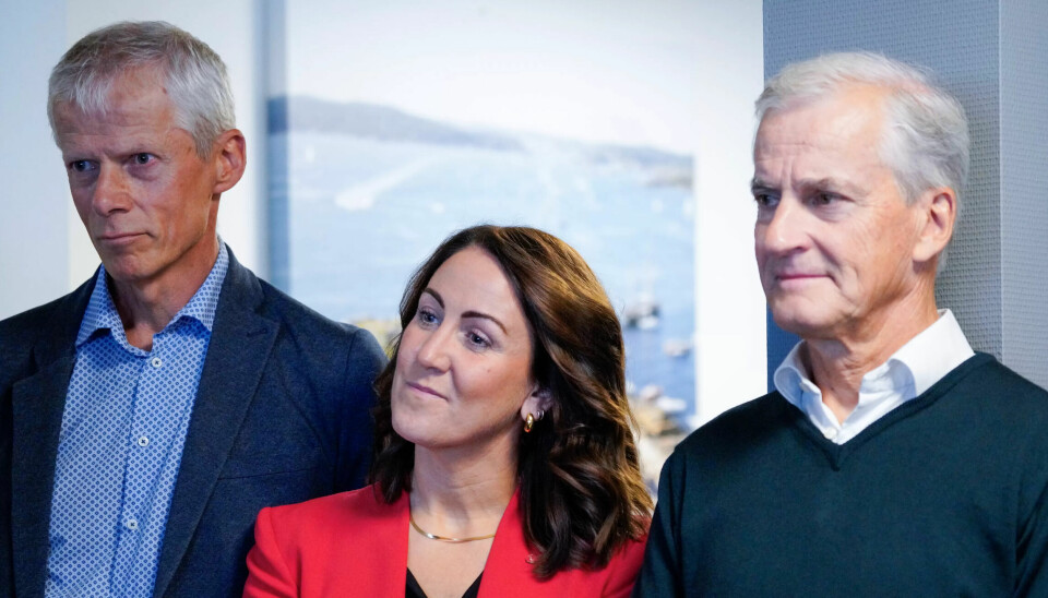 Statsminister Jonas Gahr Støre (Ap), arbeids- og inkluderingsminister Tonje Brenna (Ap) og Nav-direktør Hans Christian Holte var sammen på tirsdag under Arendalsuka.