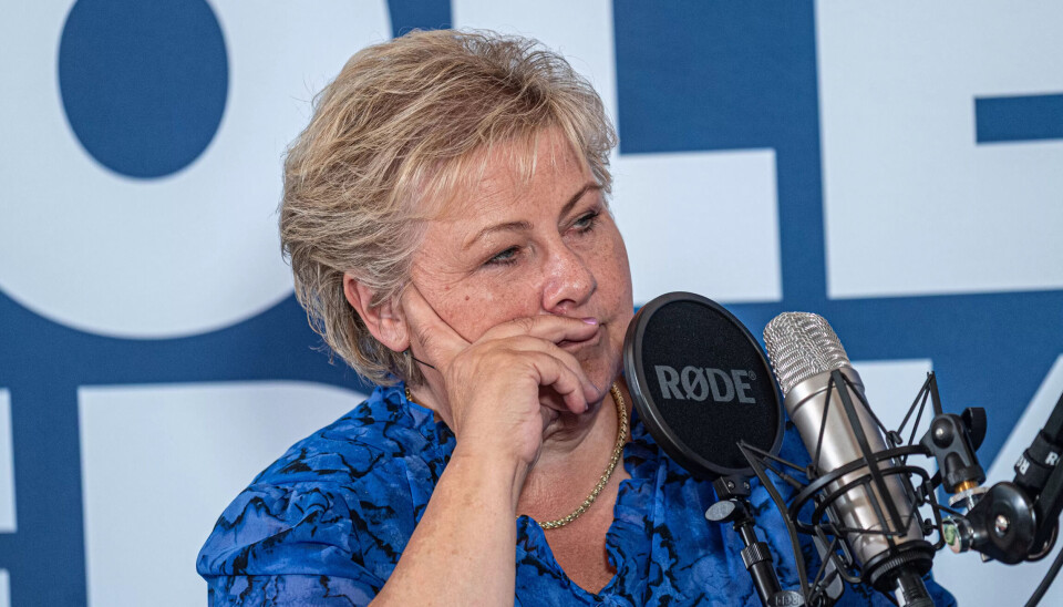 FALLER: Oppslutningen til Erna Solberg og Høyre faller med 3,8 prosentpoeng til 14,6 prosent på NRKs siste meningsmåling før valget.