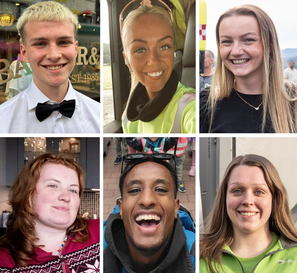 TIL STEMMEURNEN: Alexander Tyvold (18), Andrea Brødreskift (28), Milene Myhre Oddenes (23), Signe Strindmo (28), Ole Zenebe Nordbotten Halkjelsvik (24) og Marion Boge Skaar (26).