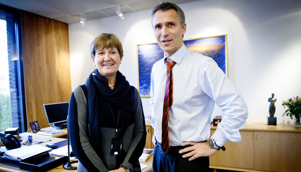 2012: Jens Stoltenberg og Mette Nord høsten 2012, et langt blidere møte enn da de først traff hverandre i Telemark.