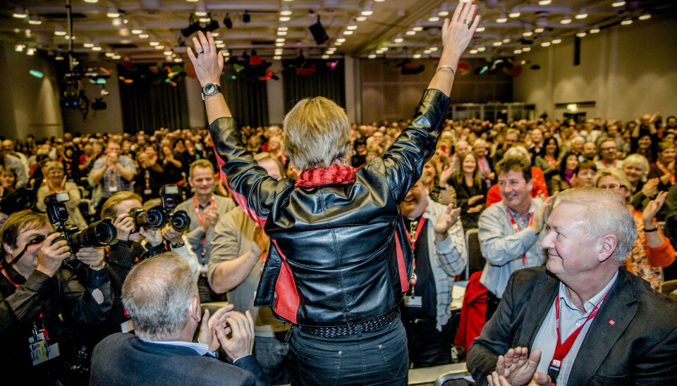 2013: «Mette Nord har vind i seilene og styrker seg i kampen om å ta over som ny leder,» skrev Avisenes nyhetsbyrå (ANB) høsten 2013. Her blir hun applaudert inn, noen uker senere.