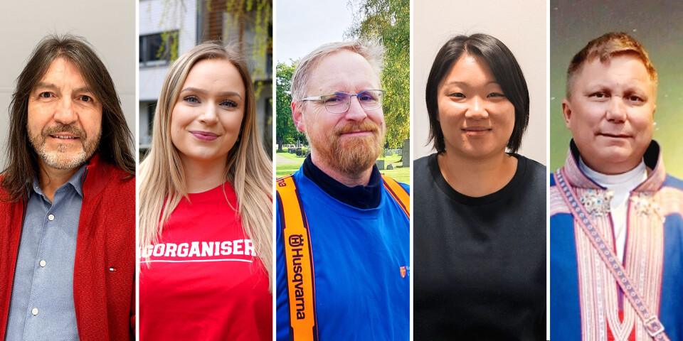 KLARE FOR LANDSMØTET: Fem av delegatene har klare forventninger til landsmøtet. Fra venstre Jorge del Pino, Cathrine Slettebakk, Kjartan Strømme, Åse Jin Brustad og Antti Aslak Lantto.