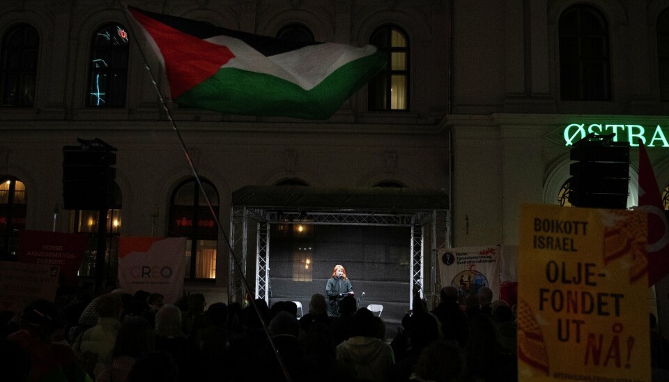 KLAR TALE: – Det blir ingen varig fred på Gaza, uten en Palestinsk stat, sa LO-lederen i sin tale.