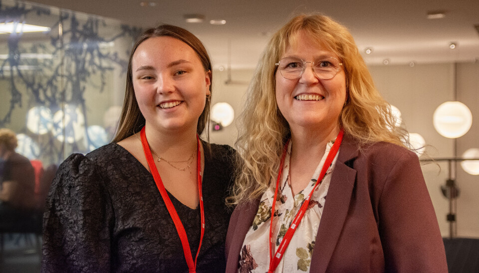 IMOT: Konstanse Marie Alvær (t.v.) og Kari M. Baadstrand Sandnes synes begge det er viktig at Fagforbundet er en stemme mot polarisering.