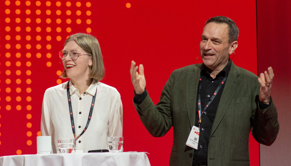 I PANELDEBATT: Marie Sneve Martinussen (Rødt) og Arild Hermstad (MDG).