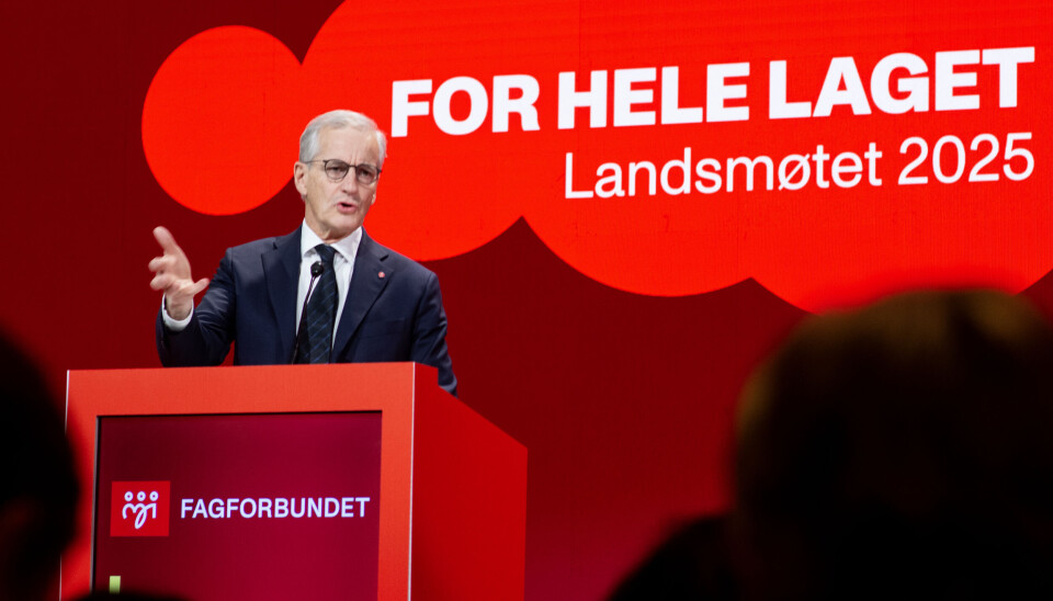 PÅ BESØK: Statsminister Jonas Gahr Støre satte under landsmøtet fokus på flere saker der Fagforbundet og regjeringen deler ambisjoner og mål.