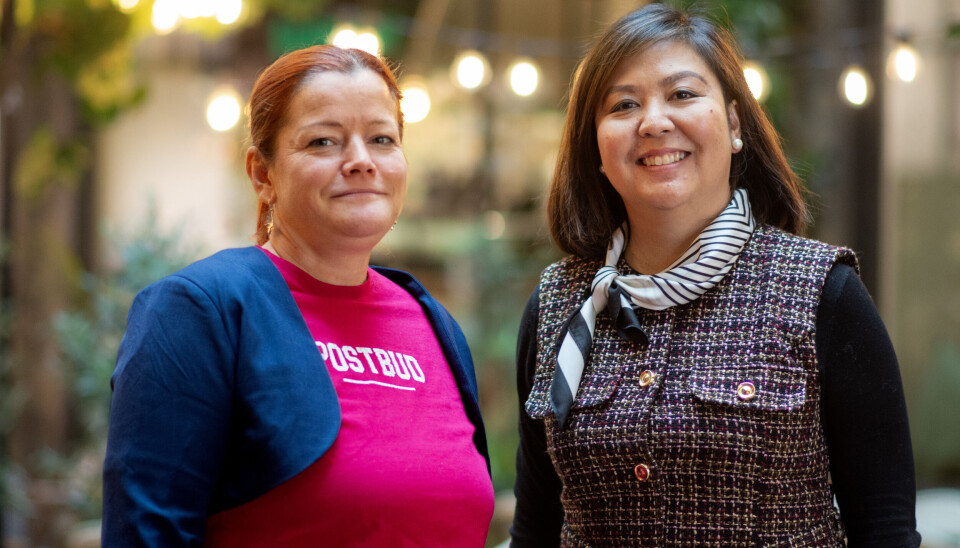 PÅ TOPP: Ny lederduo i Fagforbundet Post og Finans: Leder Cathrine Ertsås (t.v.) og nestleder Candy B. Olsen.