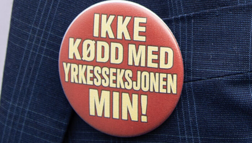 SNAKKIS: Buttons som ble en snakkis på landsmøtet,