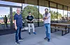 Geir Ove Andreassen (t.v.), Eli Haugen Rødsdalen, og Per Øyvind Riise forteller om godt besøk for det nyåpnede museet- og historiesenteret på Domkirkeodden.