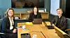 PARTENE HOS RIKSMEKLEREN. Fra venstre: Bjørg Melbø Ratvik (Virke), Hilde Lund (mekler) og Kristian Mollestad (Fagforbundet)