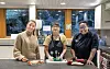Styrer Lovisa Löfstrand, Valentyna Konovalenko og Eva Jentoft er enige om at satsingen på inkludering for voksne og sunn mat for barna har vært en suksess.